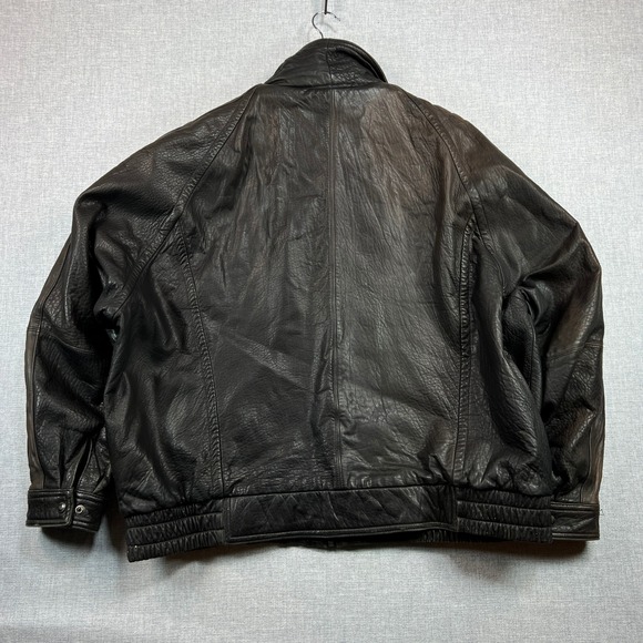 Pelle Studio Genuine Leather Bomber Jacket Men XXL Dark Brown Distressed Classic - Picture 7 of 12